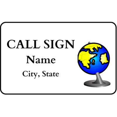 Globe Name Badge Thumbnail