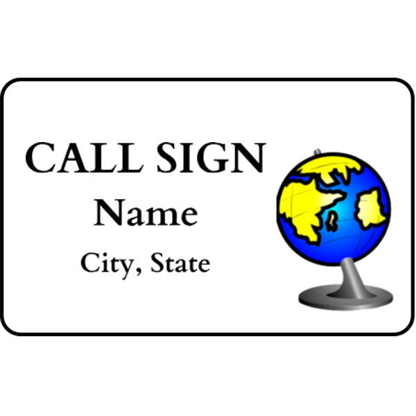 Globe Name Badge Thumbnail