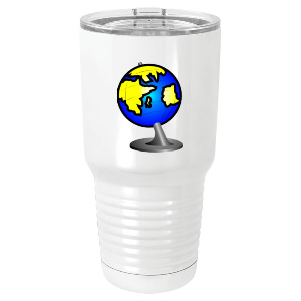 Globe - 30 oz. White Vacuum Insulated Tumbler w/Lid Thumbnail