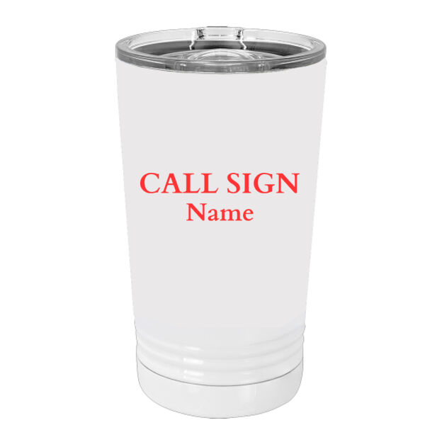 Name and Call Sign - 16 oz. Tumbler with Slider Lid Selected Colors Thumbnail