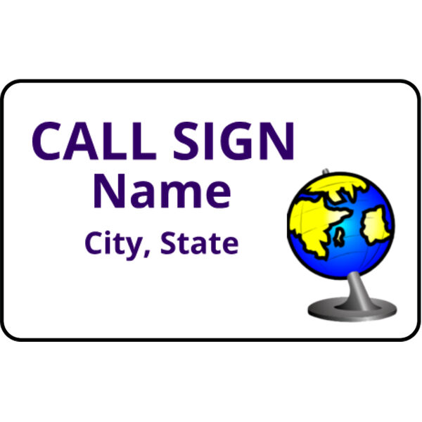 Globe Name Badge Thumbnail