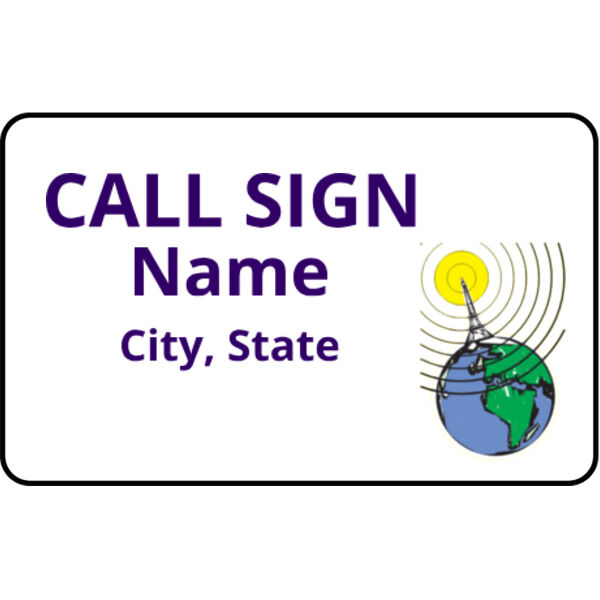 Globe Waves Name Badge Thumbnail