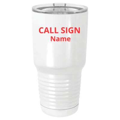 Globe -  30 oz. White Vacuum Insulated Tumbler w/Lid  Thumbnail