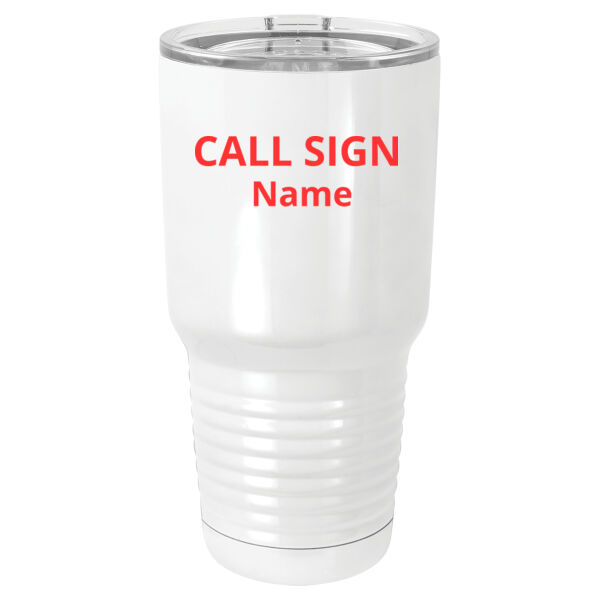 Globe -  30 oz. White Vacuum Insulated Tumbler w/Lid  Thumbnail