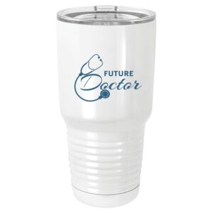  30 oz. White Vacuum Insulated Tumbler w/Lid  Thumbnail