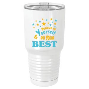  30 oz. White Vacuum Insulated Tumbler w/Lid  Thumbnail