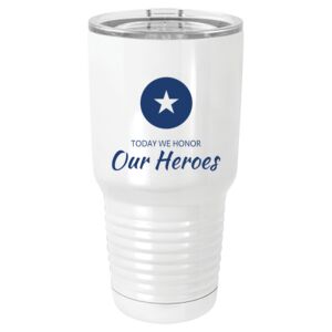  30 oz. White Vacuum Insulated Tumbler w/Lid  Thumbnail