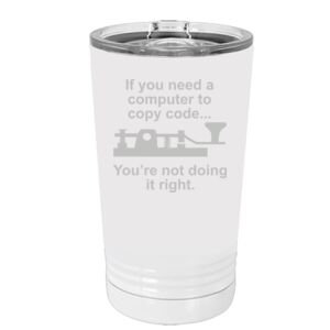 White Sublimatable 16 oz. Polar Camel Pint with Slider Lid Special Logo Thumbnail